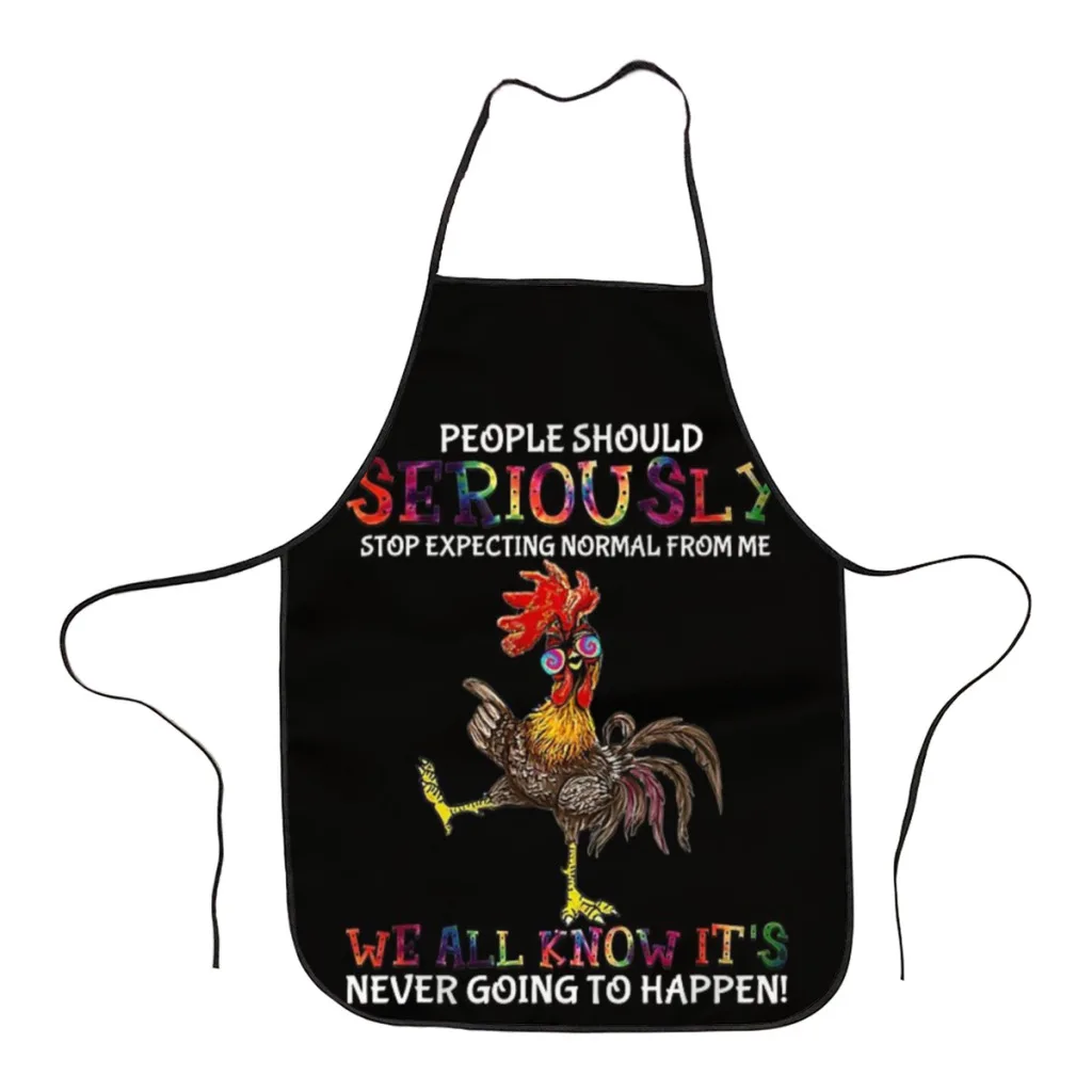 

Chicken Hippie People Should Seriously Stop Expecting Normal From Me Kitchen Aprons for Women Household Cleaning Apron