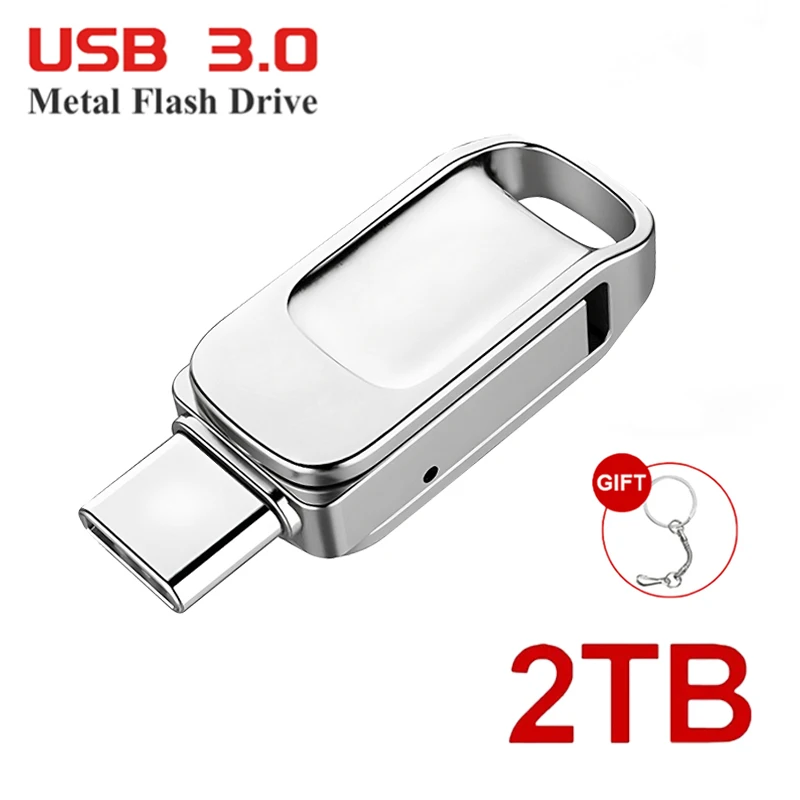 2Tb Usb 3.0 Flash Drives 1Tb Hoge Snelheid Metalen Pendrive 512Gb 256Gb 128Gb Draagbare Usb Drive Waterdichte Memoria Usb Flash Disk