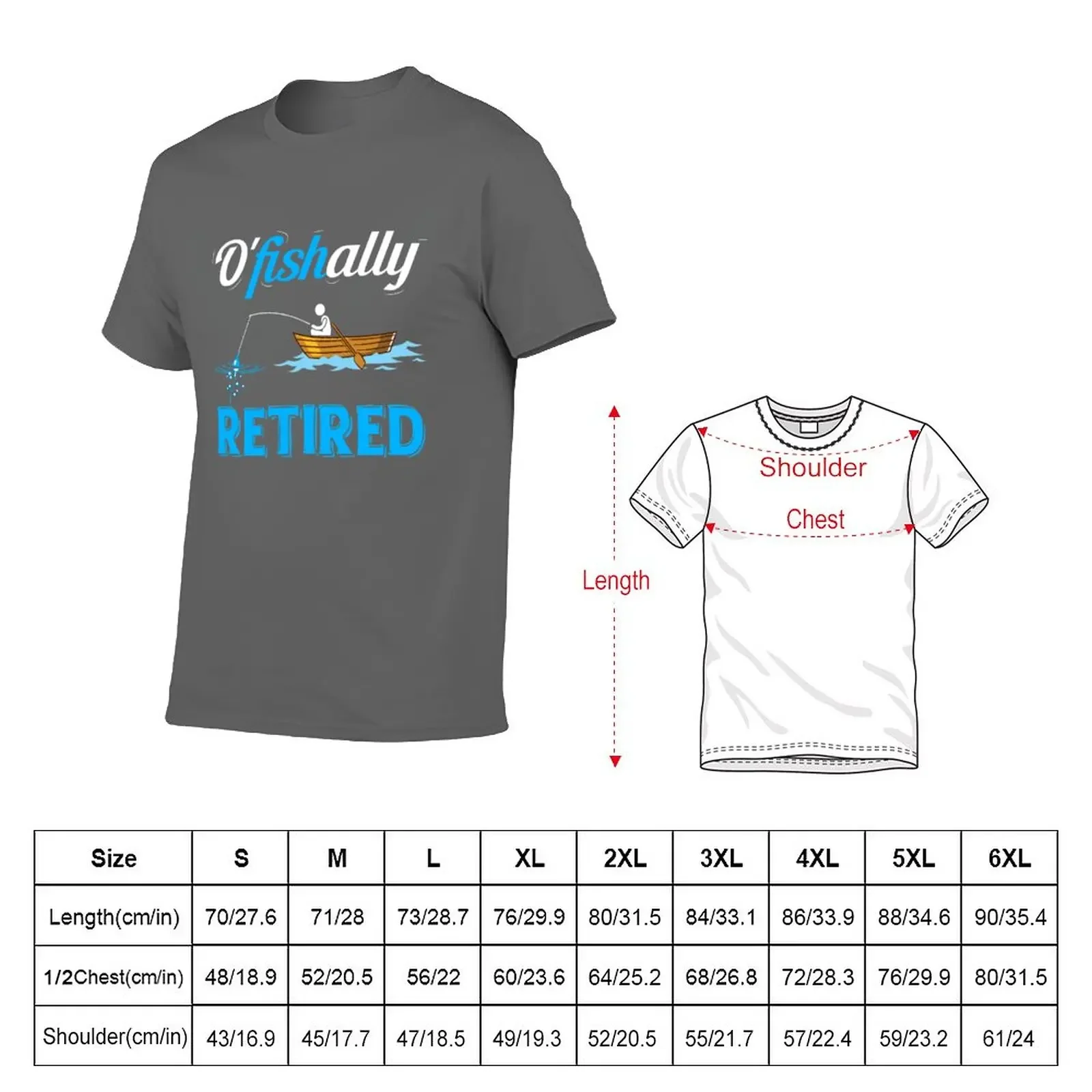 OFishally Retired Funny Fisherman Retirement Gift Fishing T-Shirt plus sizes shirts graphic tees Men's t-shirts