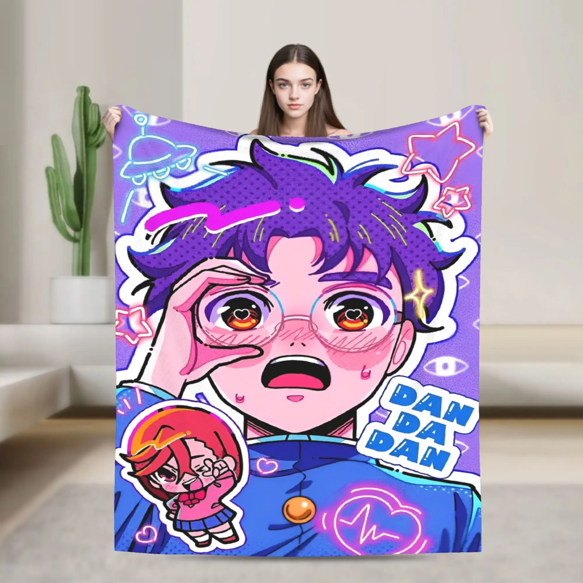 Anime Alien Stage Flannel Blanket  Warm Soft Bedding Throws for Couch Chair Airplane Travel Fluffy Bedspread Sofa Bed Cover