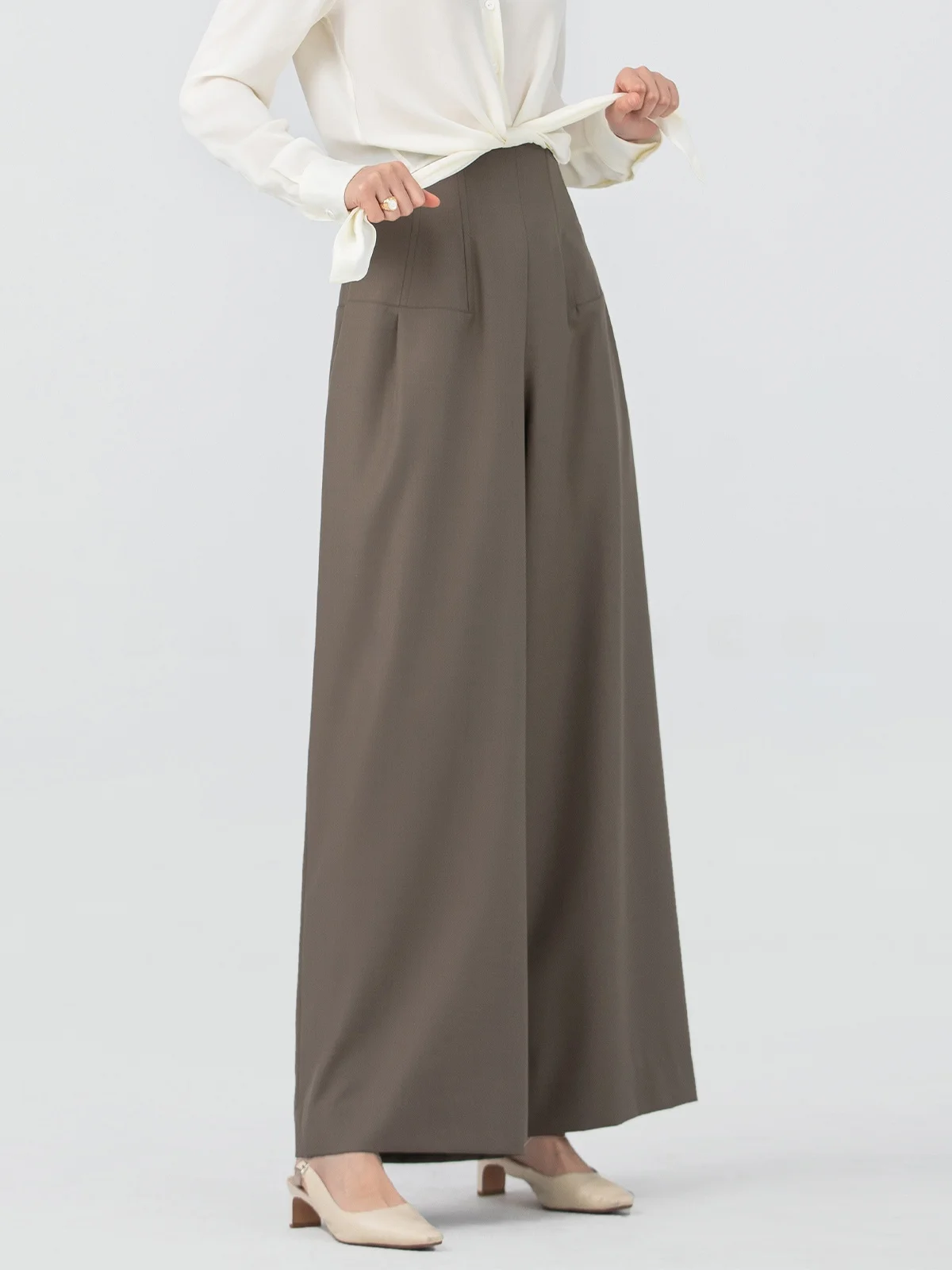 

Брюки Fibone с высокой талией, прямые, широкие, в пол, простые, роскошные, в стиле ретро, повседневные