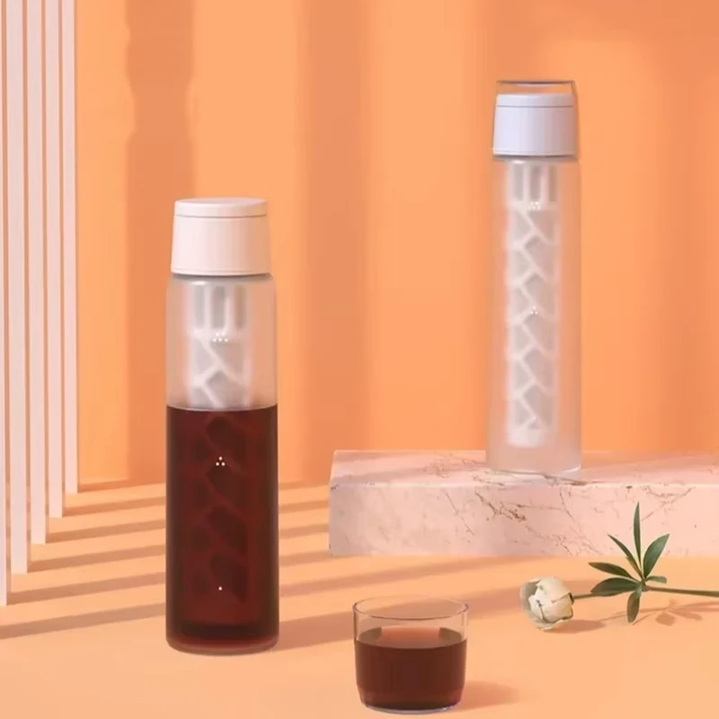 Caffettiera ABAE-Cold Brew con vetro smerigliato, filtro incorporato e spazzola per la pulizia - Ideale per caffè liscio e ricco per la casa