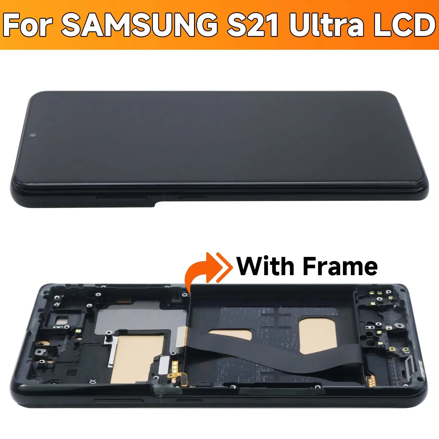 Schermo TFT per Samsung Galaxy S21 Ultra 5G G998B G998B/DS Display LCD Touch Screen digitale con cornice per Samsung S21 Ultra