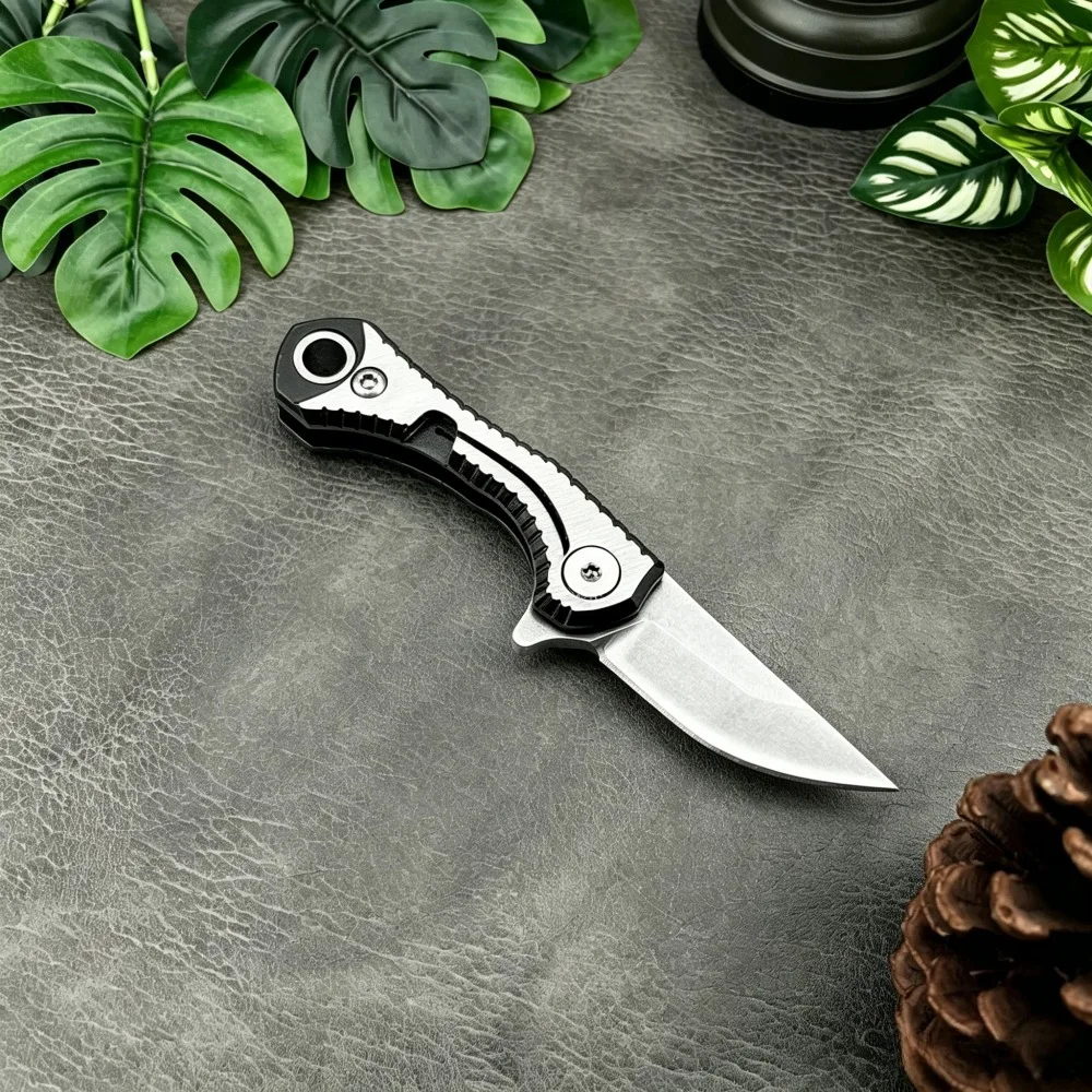 Mini Folding Knife with 5Cr13Mov Blade Aluminum Handle Pocket-Sized Portable Outdoor Emergency Tool Keychain Personal Knife Gift
