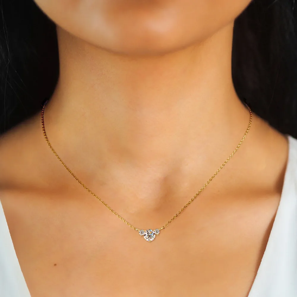 

GL 6.5mm S925 Sterling Silver Heart Moissanite Necklace for Women, Minimalist Elegant Pendant Clavicle Chain, Perfect Gift