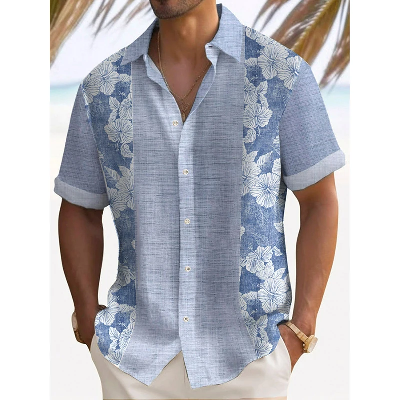 Flower Hawaiian Shirts Ethnic Style 3D Print Streetwear Men Women Fashion Short Sleeve Beach Shirt Male Tops Blouse Man Clothing