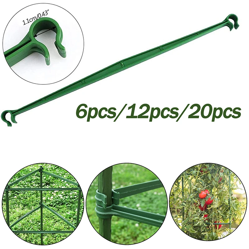 

6/12/20pcs Plastic Connecting Rod Brackets Vegetable Grafting Clips Greenhouse Hook Fastener Trellis Connectors Garden Supplies