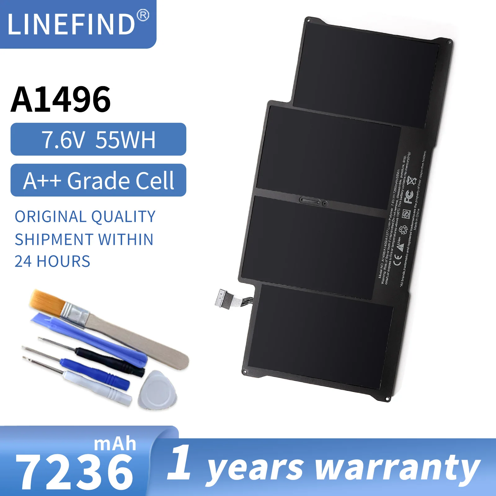 

New Laptop Battery A1496 For Apple MacBook Air 13" A1466 2012/2013/2014/2015/2017 MD760LL/A MD761CH/A 7.6V 7150mAh