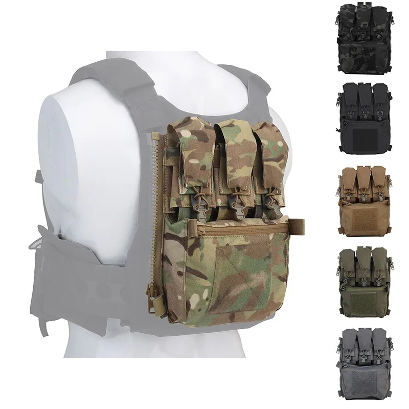 

Molle painel traseiro banger zíper na bolsa triplo mag titular saco de expansão tática para caça airsoft colete sacos acampament