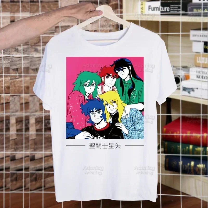 Knights of The Zodiac Men Hip Hop T Shirt Harajuku Saint Seiya TShirts Short Sleeve Fashion Casual Seya Anime T-Shirt Tops Tees