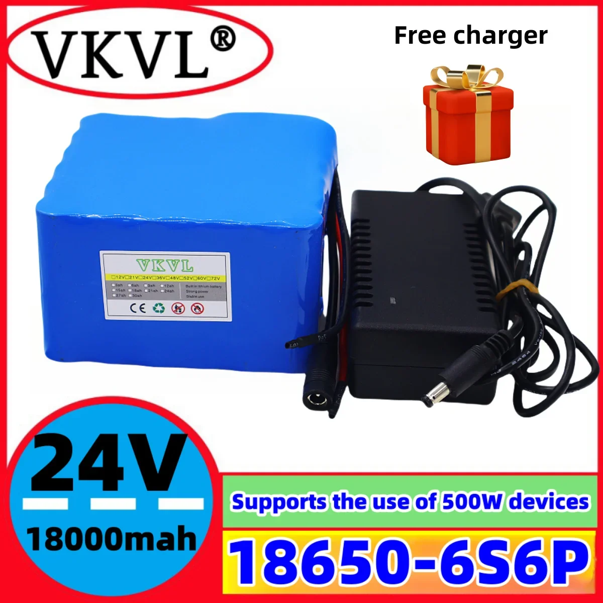 

24V18Ah-6S6PLithium Battery Electric Toy MonitoringEquipment Electric Tools 25.2V18000mAH Lithium Ion 18650 Battery Pack+Charger