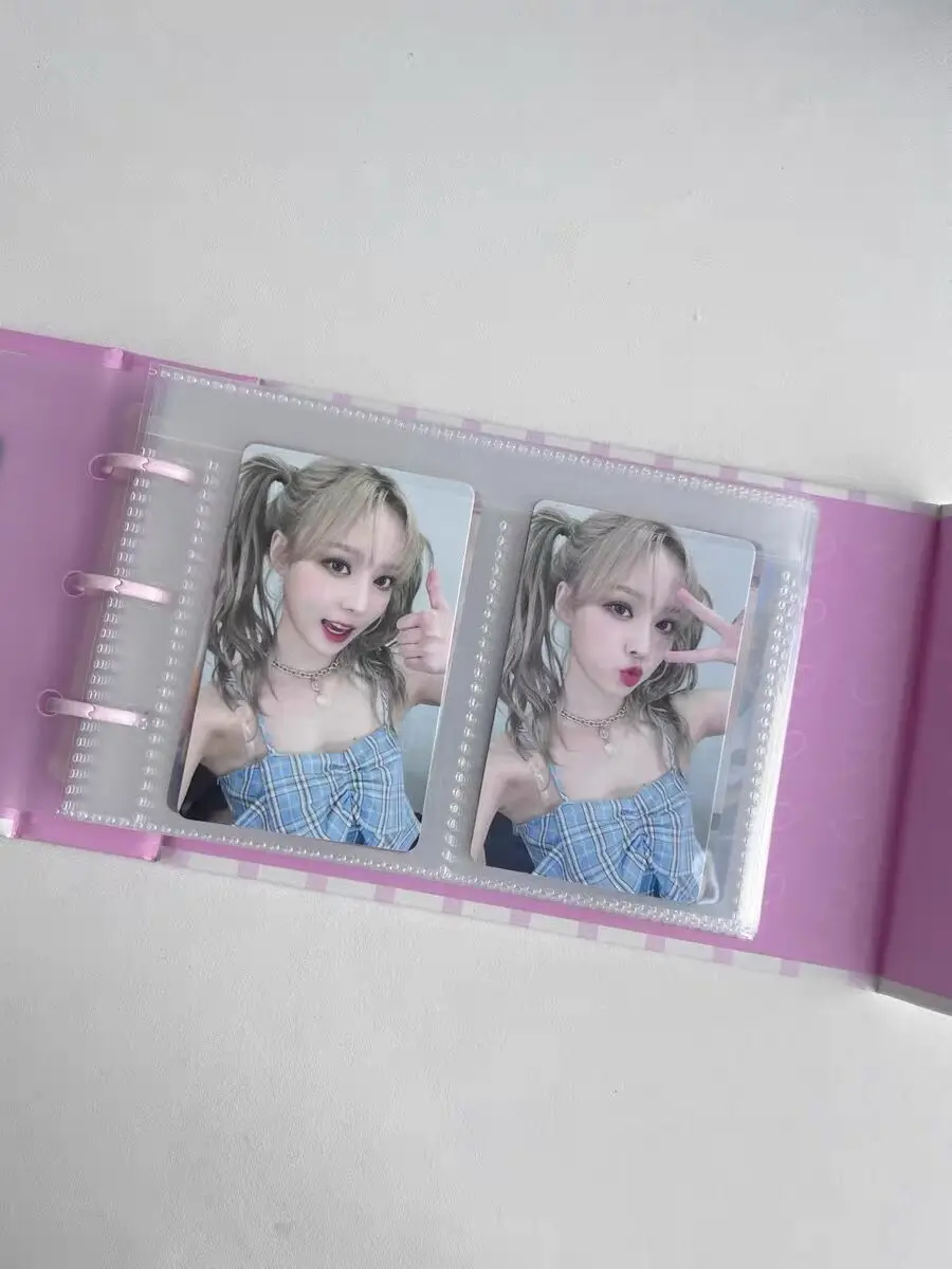 MINKYS Kawaii 2 Pockets ID Card Type 3 inch Kpop Photocards Binder Book Idol Photo Cards Album Collection Book