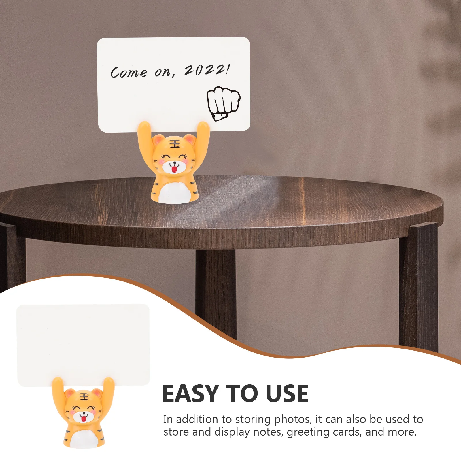 

2Sets Tiger Statues Resin Paper Craft Home Decor Indoor Desktop Ornament for Cards Display Festive Gift Animal Shaped Decoration