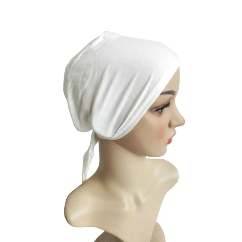 Breathable Elastic Headwear Beanie Cap Solid Underscarf Muslim Cap Women's Hijabs Inner Hijab Caps Islamic Hijab