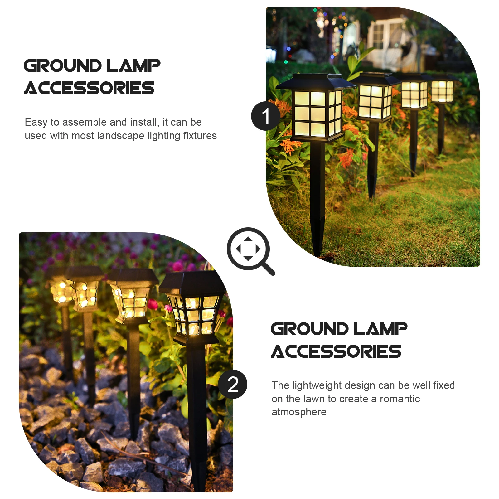 

10pcs Glow Ground Lights Inclined Design Drainage Waterproof Plastic Garden Lamp Stakes Replacement Solar Light Parts Landscape