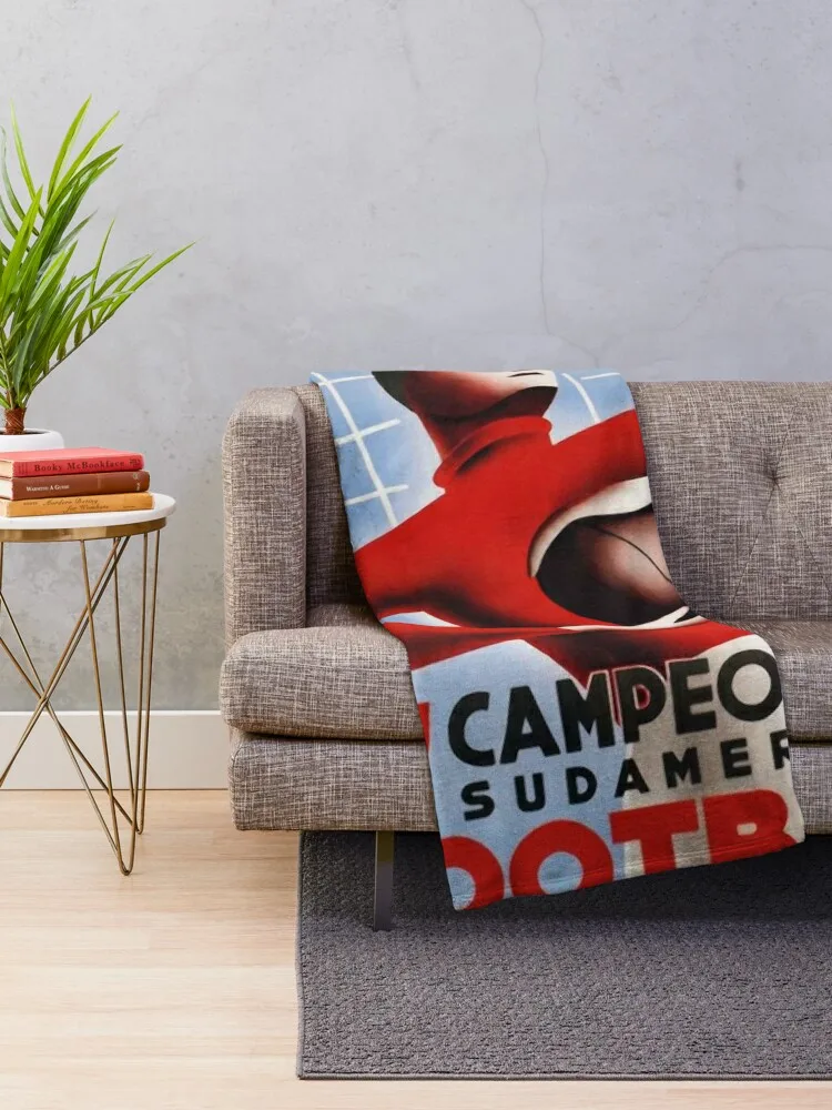 Vintage South American Football Uruguay sport travel poster Throw Blanket anime for sofa Blankets For Sofas Blankets