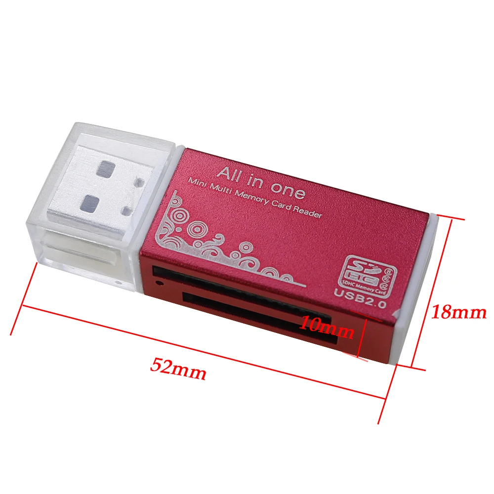 1PCS Top All In One Micro SD Card Reader Flash USB Memory Card Reader For Memory Stick Pro Duo Micro SD/T-Flash/M2/MS SD Adapter