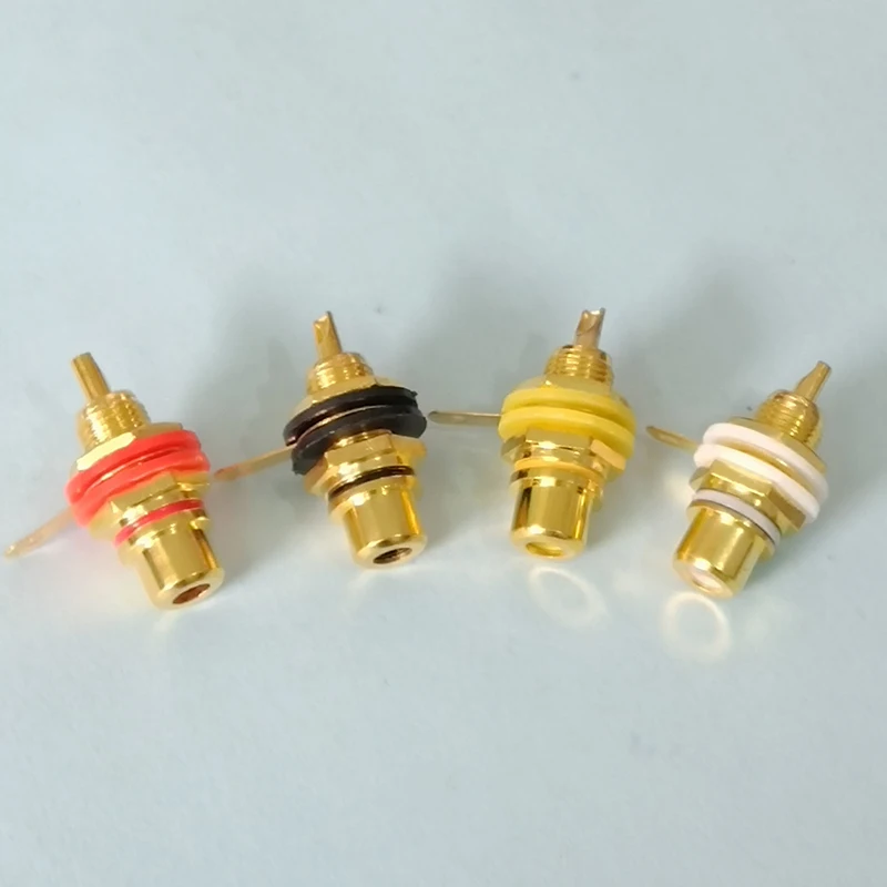 1PCS RCA Female Socket Lotus Connector Chassis Panel Mount Adapter Audio Terminal Plug AV Plug Gold Plated