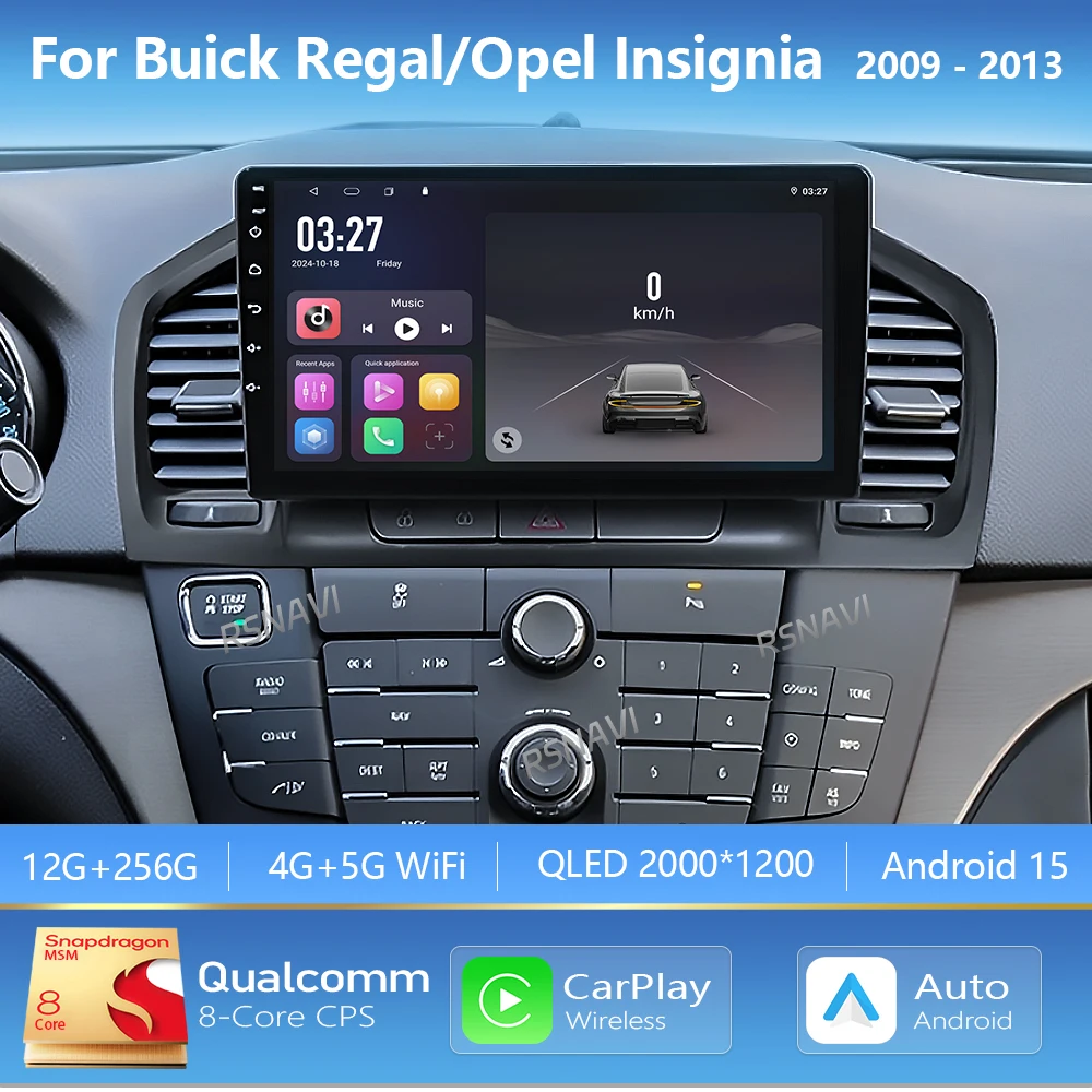 Android 15 Carplay Car Player Radio Multimedia For Buick Regal For Opel Insignia 1 2009 - 2013 Autoradio Stereo 2Din Head Unit
