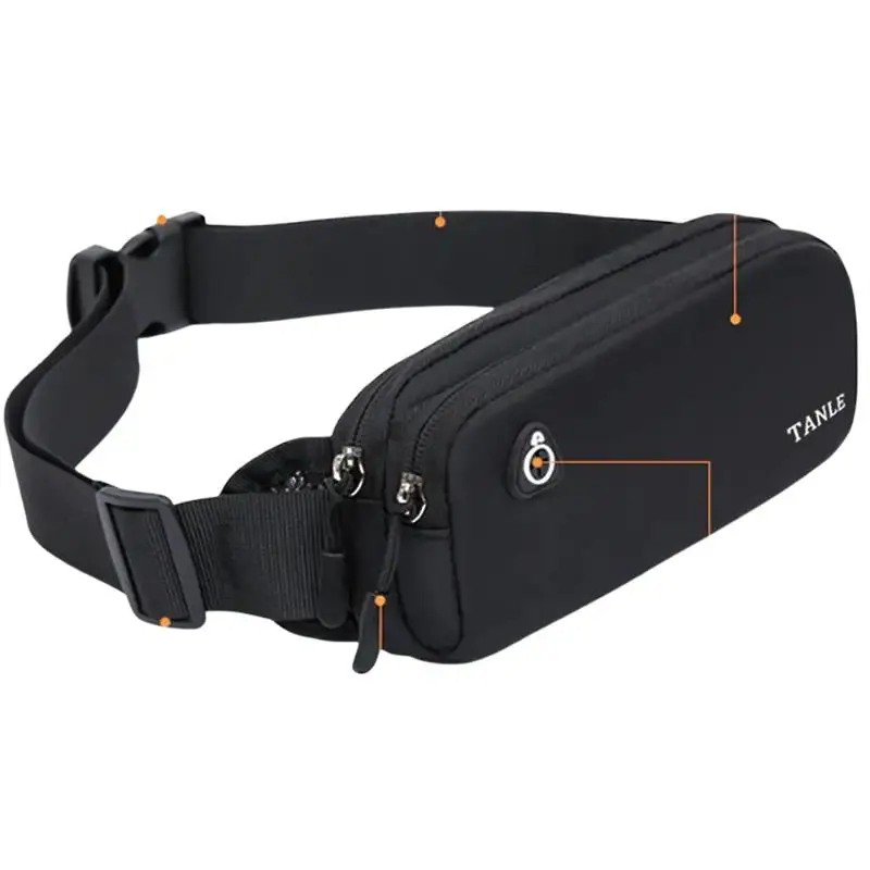 Oxford-Gewebe Leichte und Elastische Hüfttasche Doppelreißverschluss Anti-Diebstahl-Design Unisex Verstellbare Größe für alle Wanderrucksäcke – Detail 6