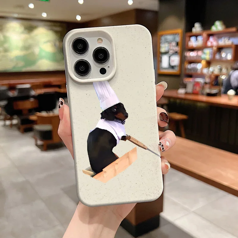 Gourde Funny Cute Casing Cat Dog Cooking Pattern Case for Iphone 15 14 12 13 11 Pro Max IP 7 8 Plus Iphon X XS XR Xs Max