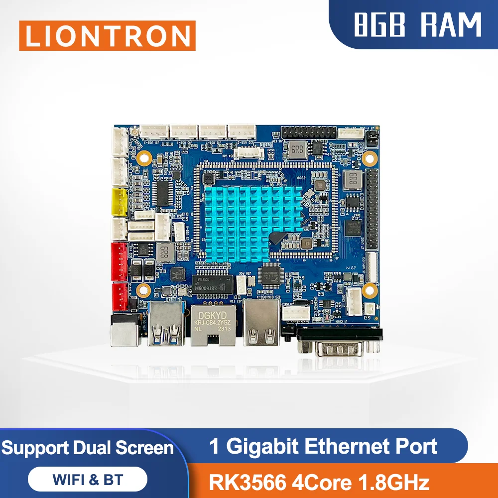 Computador de Placa Única Liontron RK3566 com 8GB de RAM DDR4 AW-Y3566, Desenvolvimento Open-Source em Linux e Android, Compatível com Máquinas de Venda