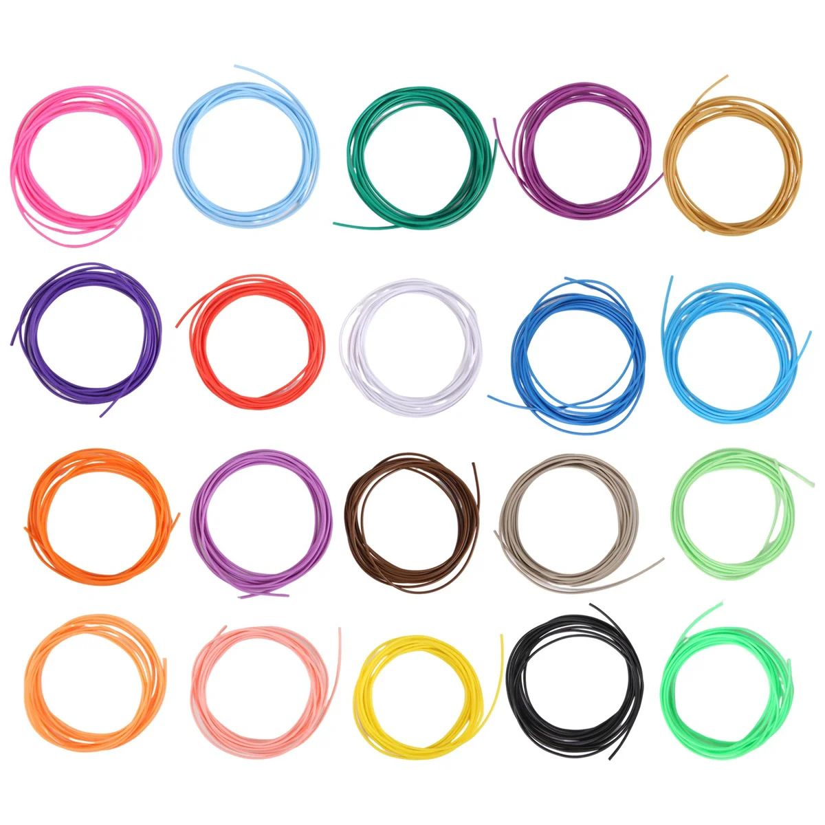 3D Printing Pen PCL Filament Refills 1.75mm, Pack of 20 Random Color, Low Melting Temp of 70℃, Gifts for Kids (200 FT)