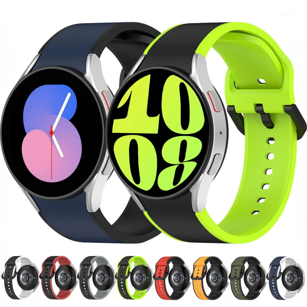 

Silicone Strap for Samsung Galaxy Watch 6/4 Classic 47mm 43mm 46mm 42mm Wristband for Galaxy Watch 7/6/5/4 44mm 40mm/5 Pro 45mm