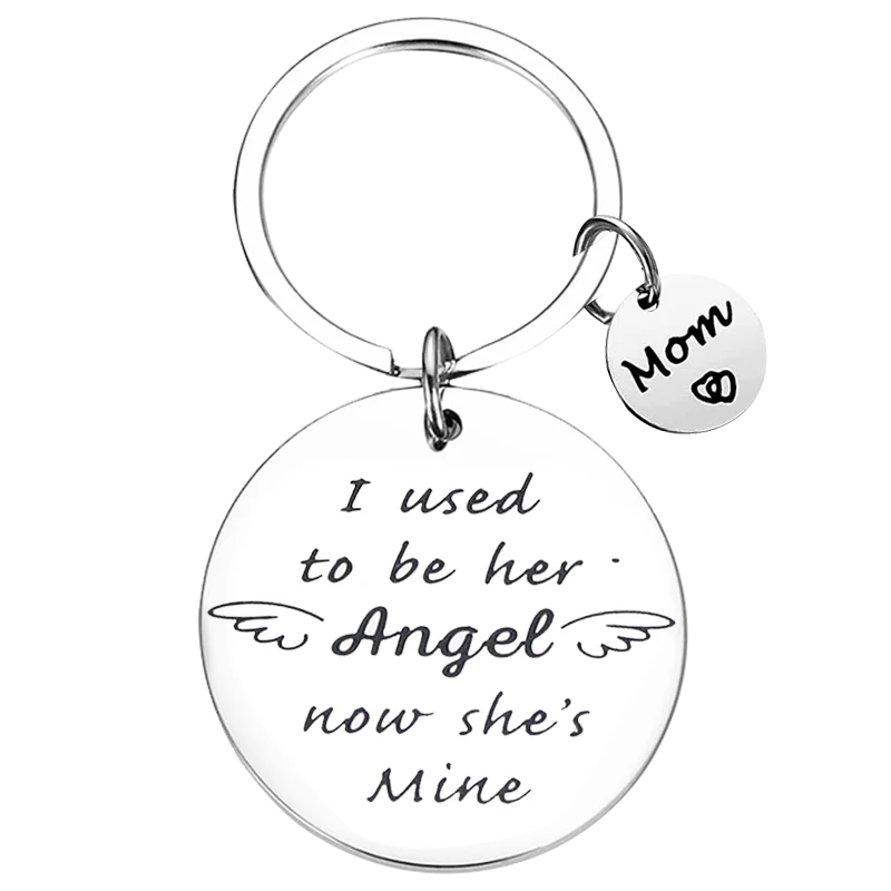 New I Used to Be His Angel Memorial Keychain Pendant Loss of loved one Key Chains In Memory of Grandma/Mom Remembrance Gift