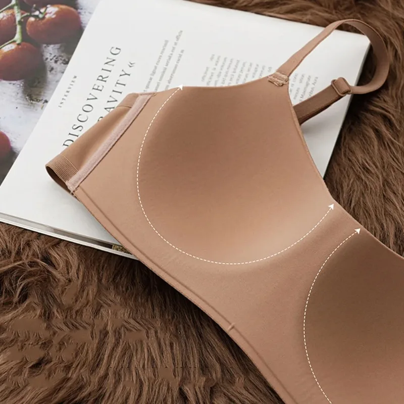 Thin Seamless Women\'s Bra Push up Underwear Tube Top Bras Lingerie Beauty Back Support Non-Wire Solid Comfort Bra Elastic Female