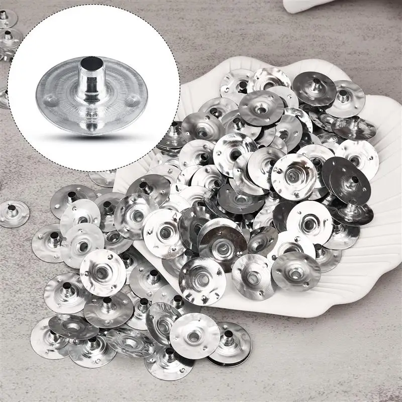 100 pçs/lote artesanal vela pavio abas de metal vela mechas sustentador abas vela mechas base para diy vela fazendo ferramentas artesanato diy