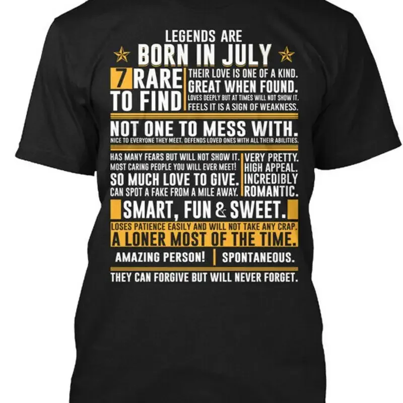 Legenden, die im Juli geboren wurden, sind selten zu finden, besonders wenn es sich um ein T-Shirt handelt, das in den USA hergestellt wurde, in den Größen S bis 5XL.