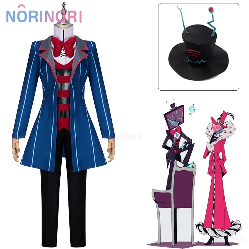 Mr. Vox Anime Hazbin Vox Cosplay Costume Suit Scary Demon Clothes Voxy Uniform Hotel Cosplay Cosplay Halloween Party Man