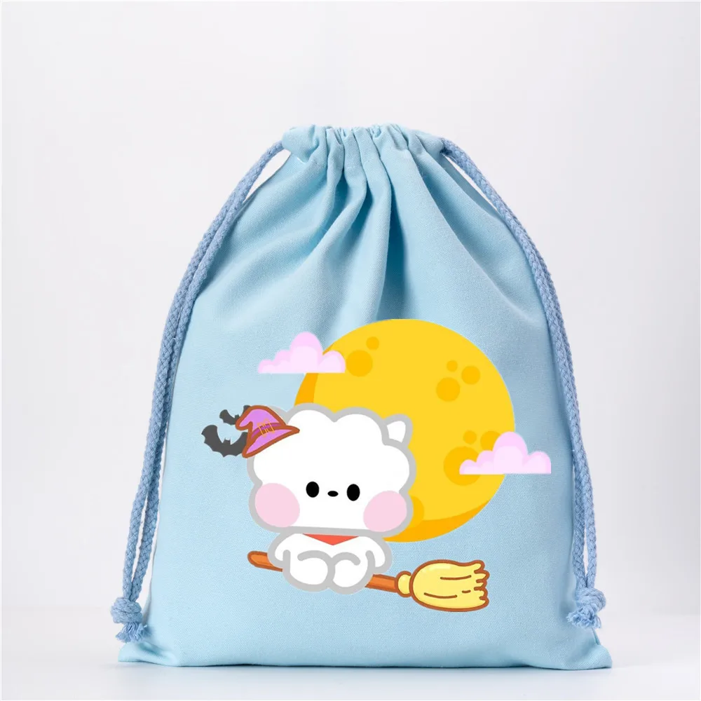 BT21 Moon Festival Moon Doll Series Handbag Drawstring Bag Cartoon Canvas Storage Bag Girls Portable Makeup Bag Gift Wholesale