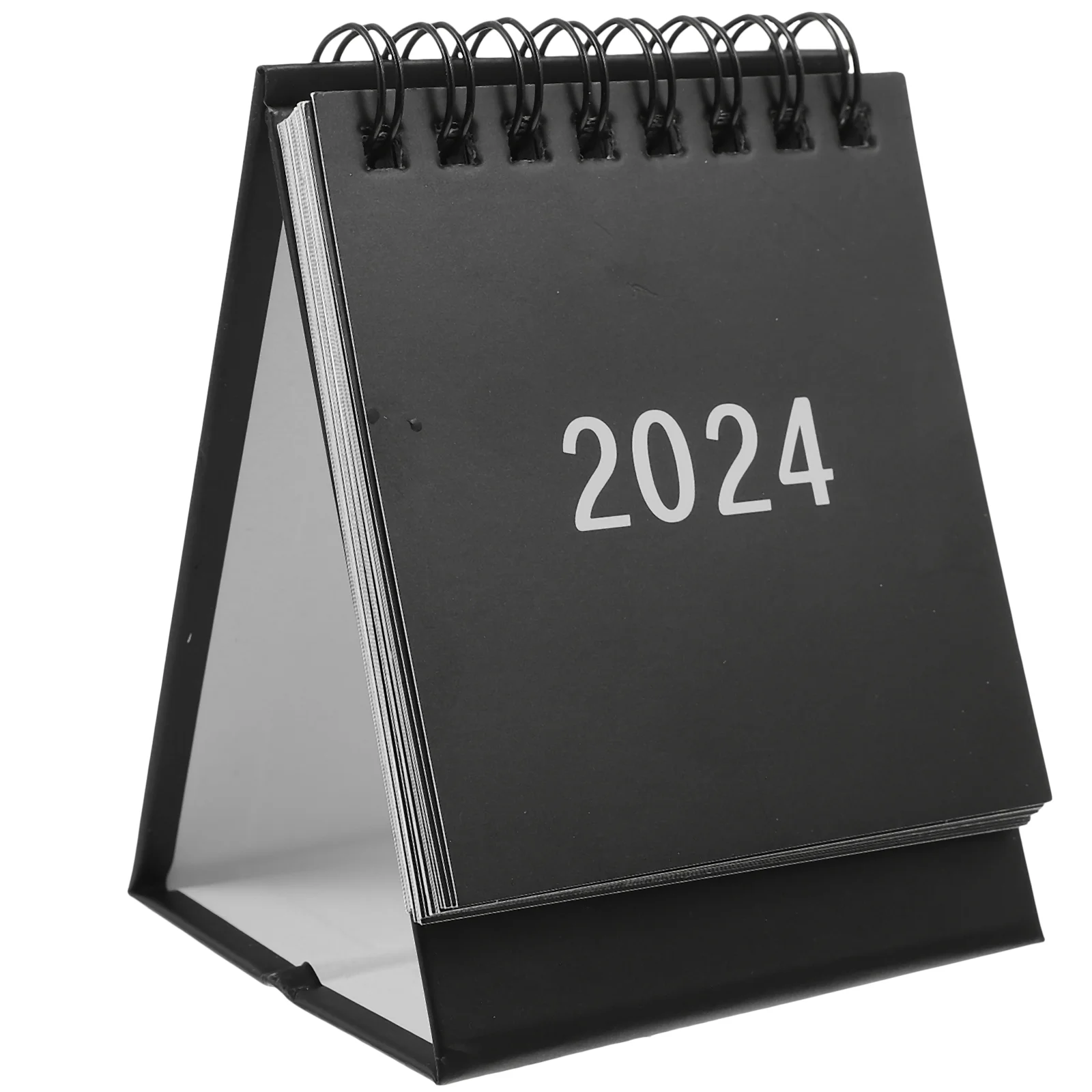 2024 Mini Desk Calendar Simple Desktop Planner (Morandi Black) (20239-202412) Household Small Paper Office