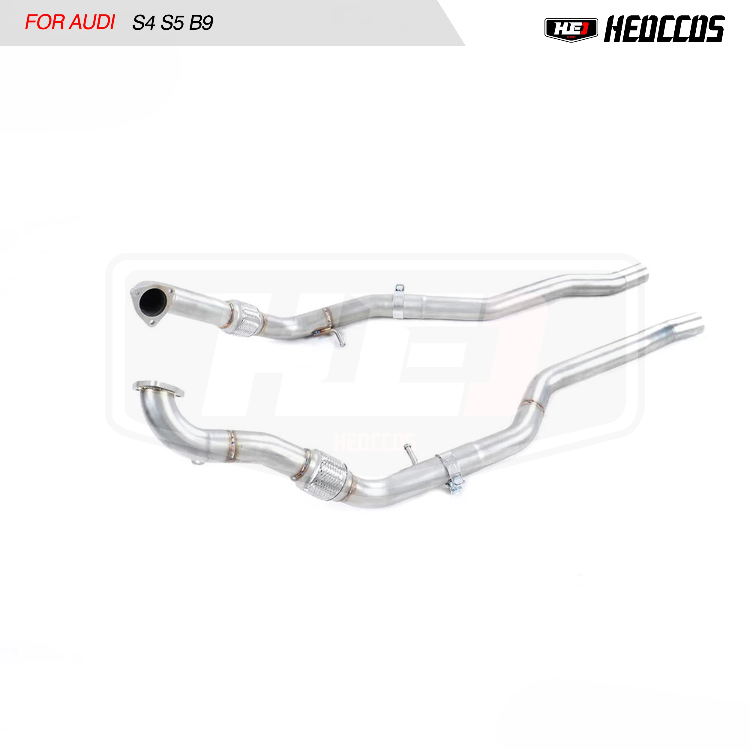HEO Stainless Steel OPF Front Pipe Assembly For Audi A4 A5 S4 S5 B9 Aftermarket Downpipe Automobile Exhaust Fitting Components