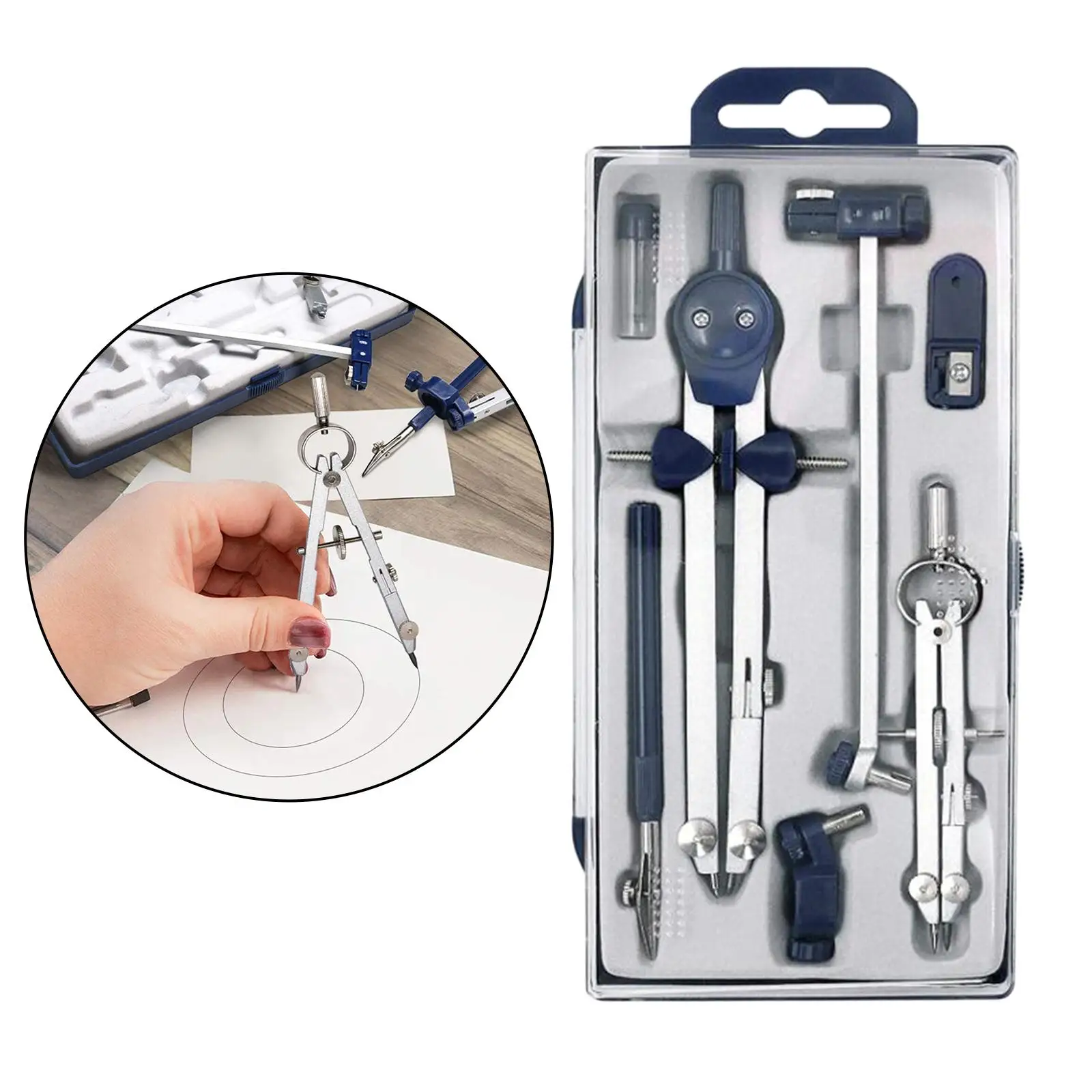 7Pcs/Set Adjustable Precision Drawing Set for School Office Drafting , 7pcs