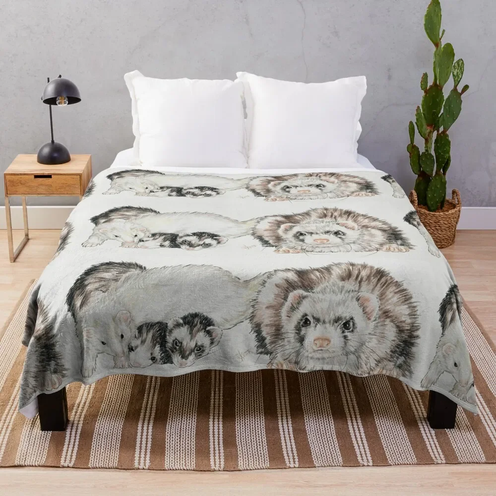 

Ferret Clan Wrap Throw Blanket Soft Plush Plaid Furrys Blankets