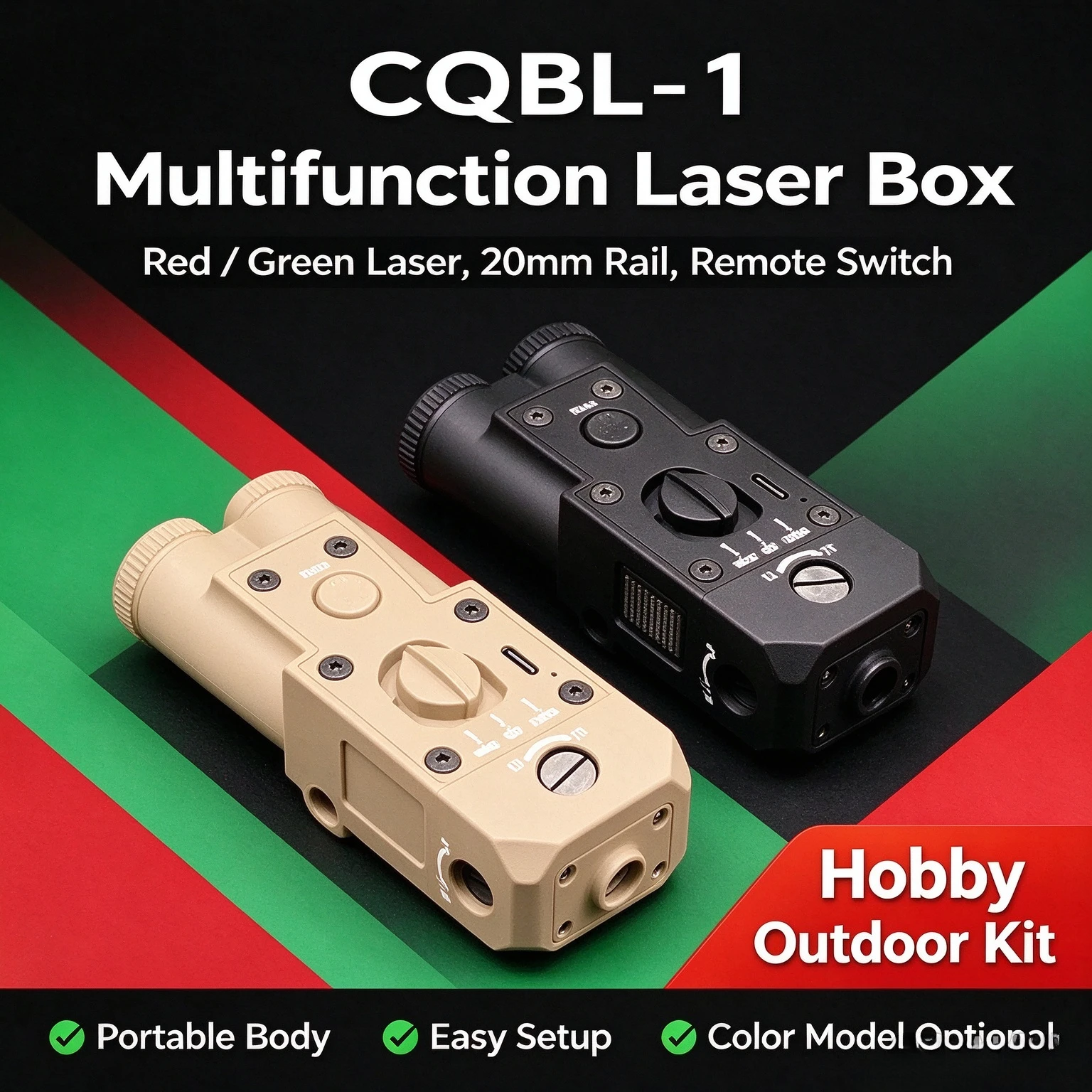 CQBL-1 Dual Control Red Green Indicator, Compatible 20mm Rail Hobby Decorative Model Parts