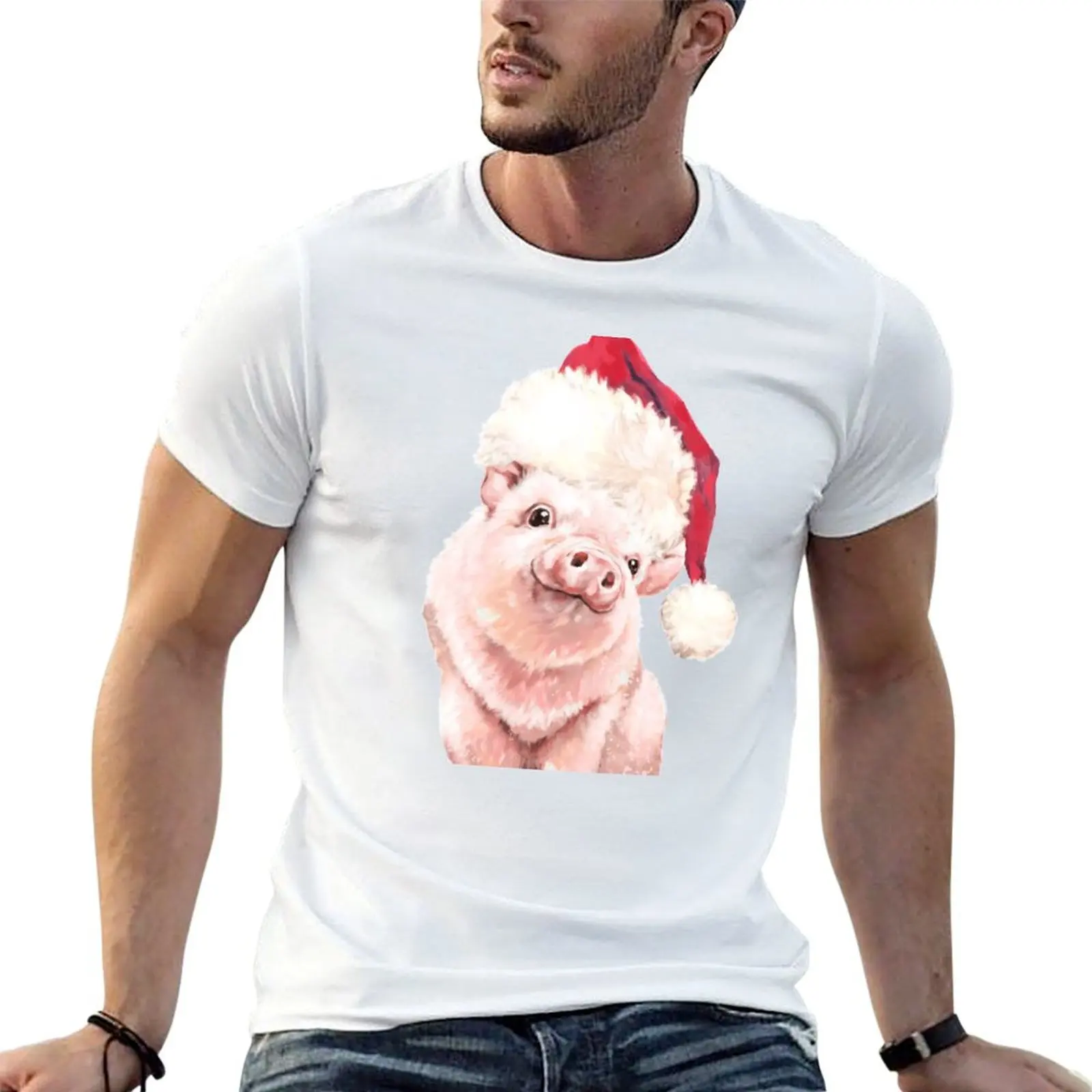 

T-Shirt tshirt shirts anime prints Pink Baby t Christmas Pig with