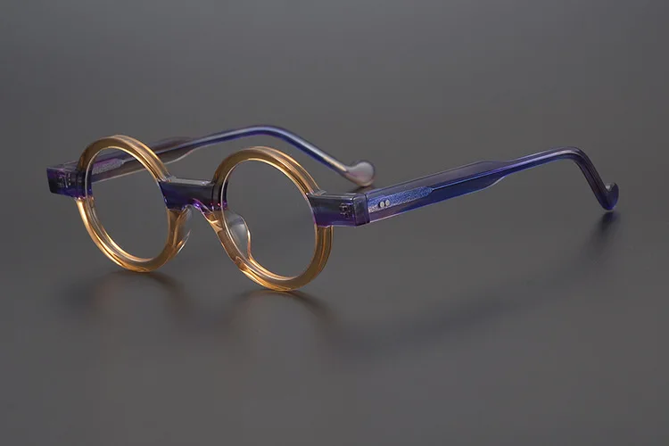 55104 Runde Acetat Brillen Rahmen Männer Myopie Brillen Frauen Optische Gläser Steampunk Brillen – Detail 14