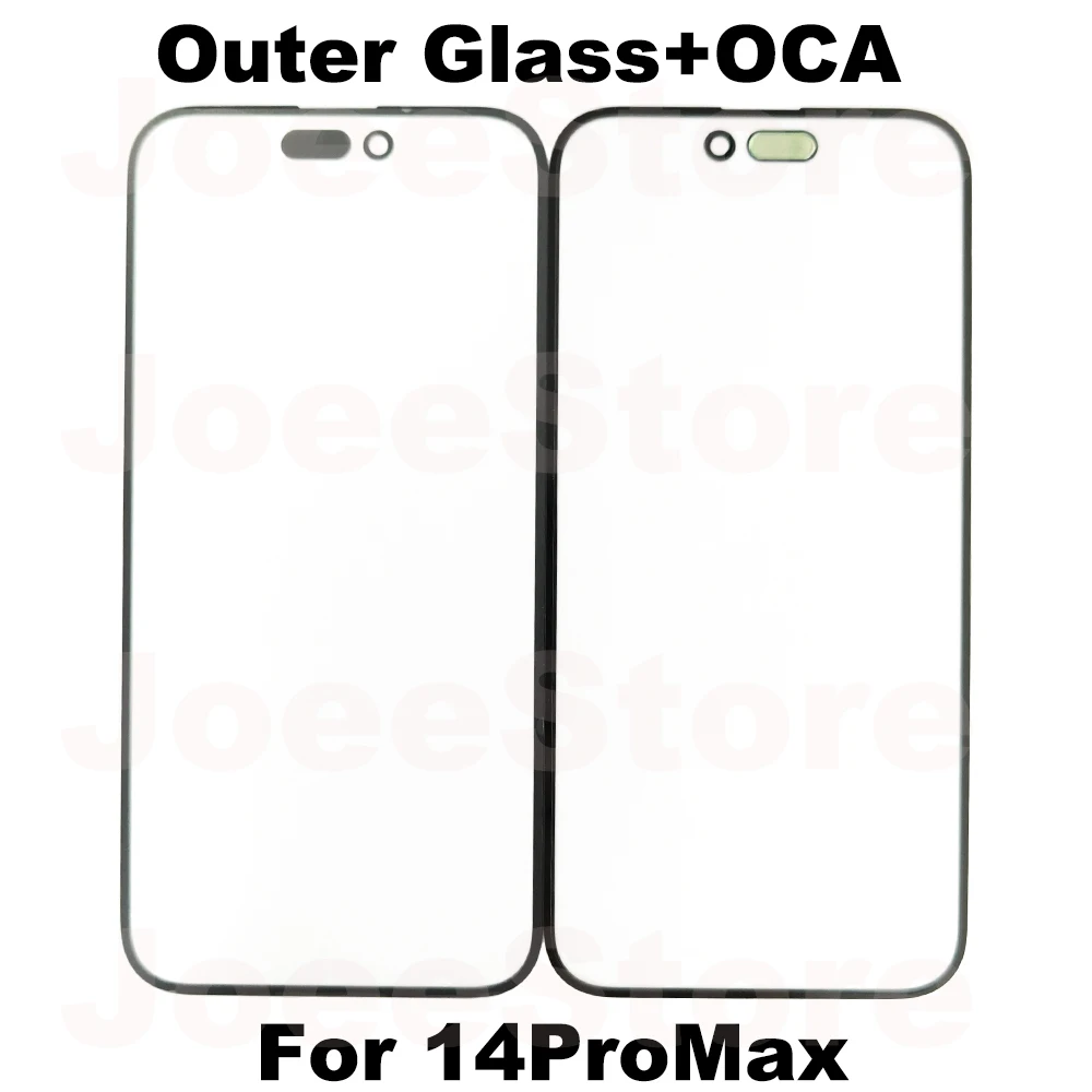 2pcs Outer Glass With OCA Film For iphone 11 12 13 14 15 Pro Max Mini X XR Touch Screen Front Outer Panel Glass Display Repair