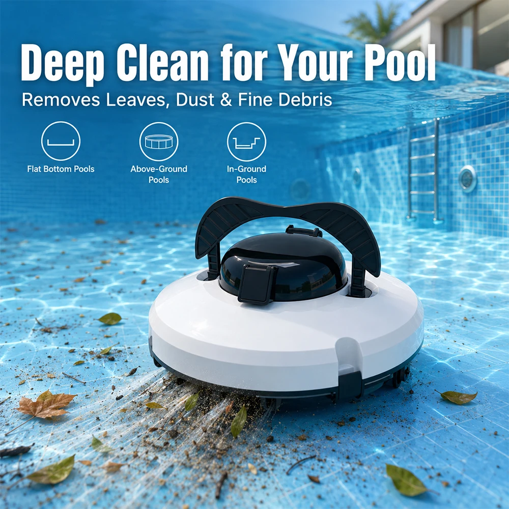 

Redkey S100 Robotic Pool Cleaner Wireless 130Min Battery Life 100㎡ Intelligent Navigation Auto Self Parking Robot Vacuum