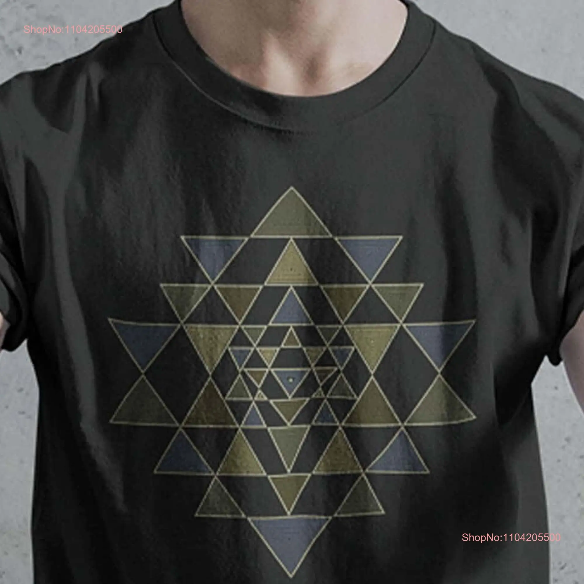 Sri Yantra T Shirt Sacred Geometry Mens Meditation Clothing tee SHRI long or short sleeves