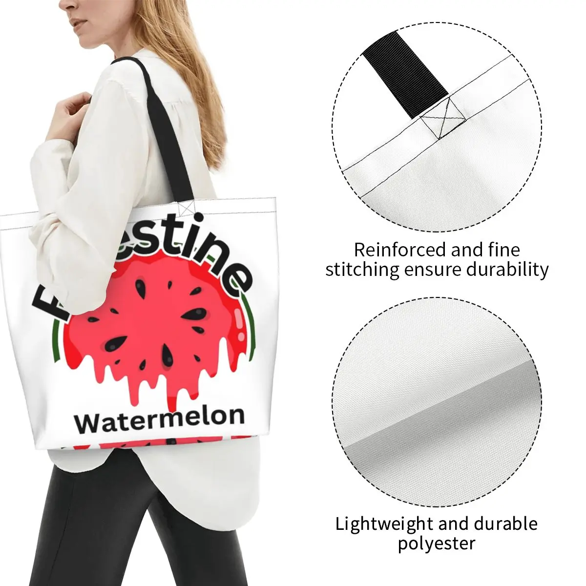 This Is Not A Watermelon Grocery Bag Large Capacity Harajuku Merch For Unisex Casual Handbag