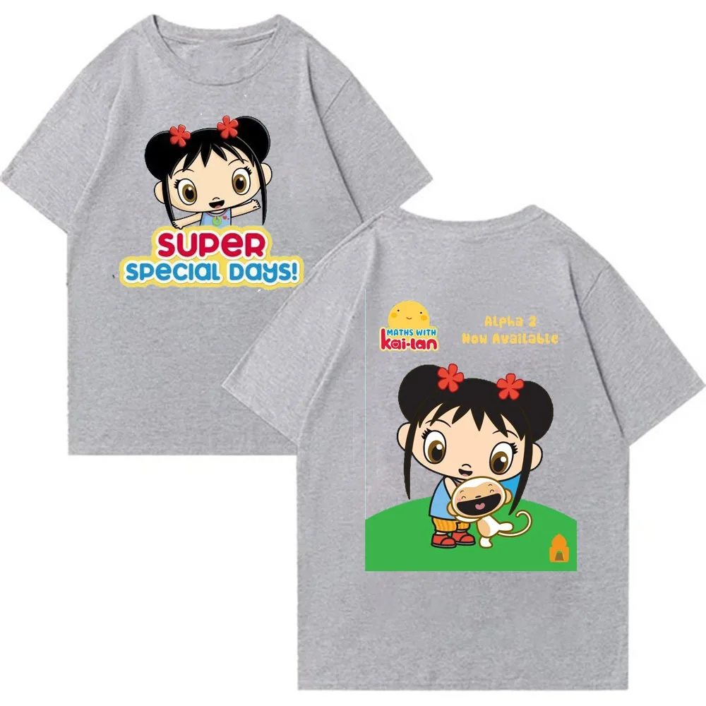 Ni Hao Kai-lan Kawaii Print Summer Short Sleeve Unisex Top Parent-child Wear Fashion Women T-shirt Y2k Clothes Oversized Tees