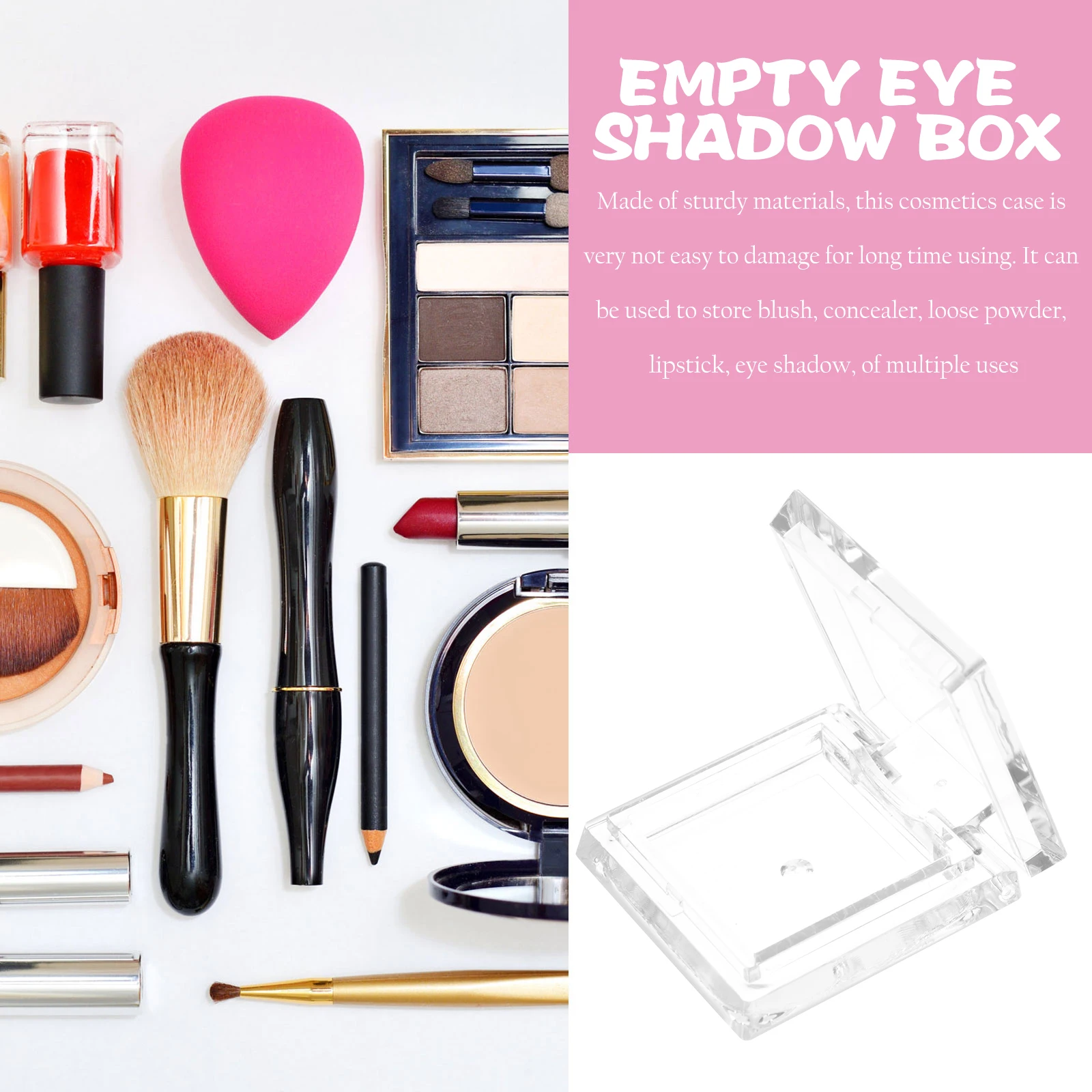 

4Pcs Eyeshadow Pan Empty Makeup Case Refillable Plastic Palette Small Travel Containers Eyeshadow Pan