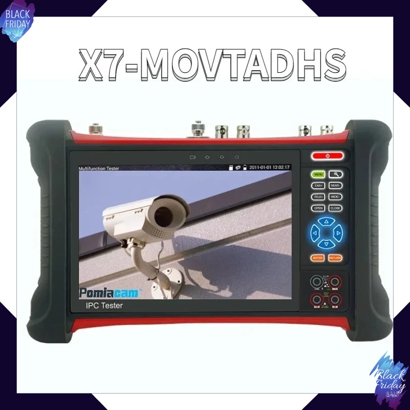 CCTV tester 7inch Monitor H.265 4K 8MP Camera tester TVI CVI AHD SDI CVBS IP Camera tester with TDR,Cable tracer,Multimeter