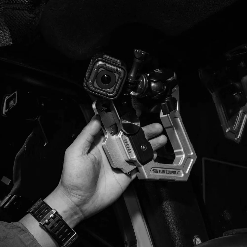 

Silver Front Grab Handles For Jeep Wrangler JK 4x4 Aluminum Offroad CNC Multifunction Grab Handle With Safety Belt Cutter