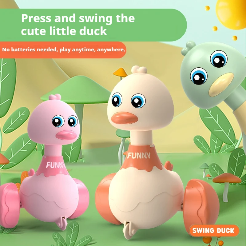 Babyspeelgoed Cartoon Schommel Eend Speelgoed Persvoertuigen Glijden Dierentraagheid Trek auto's Vroeg educatief kruipspeelgoed Peuters Geschenken